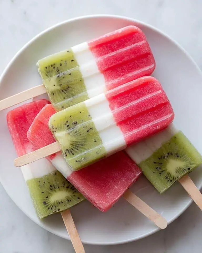 Watermelon and Kiwi Yogurt Popsicles Recipe