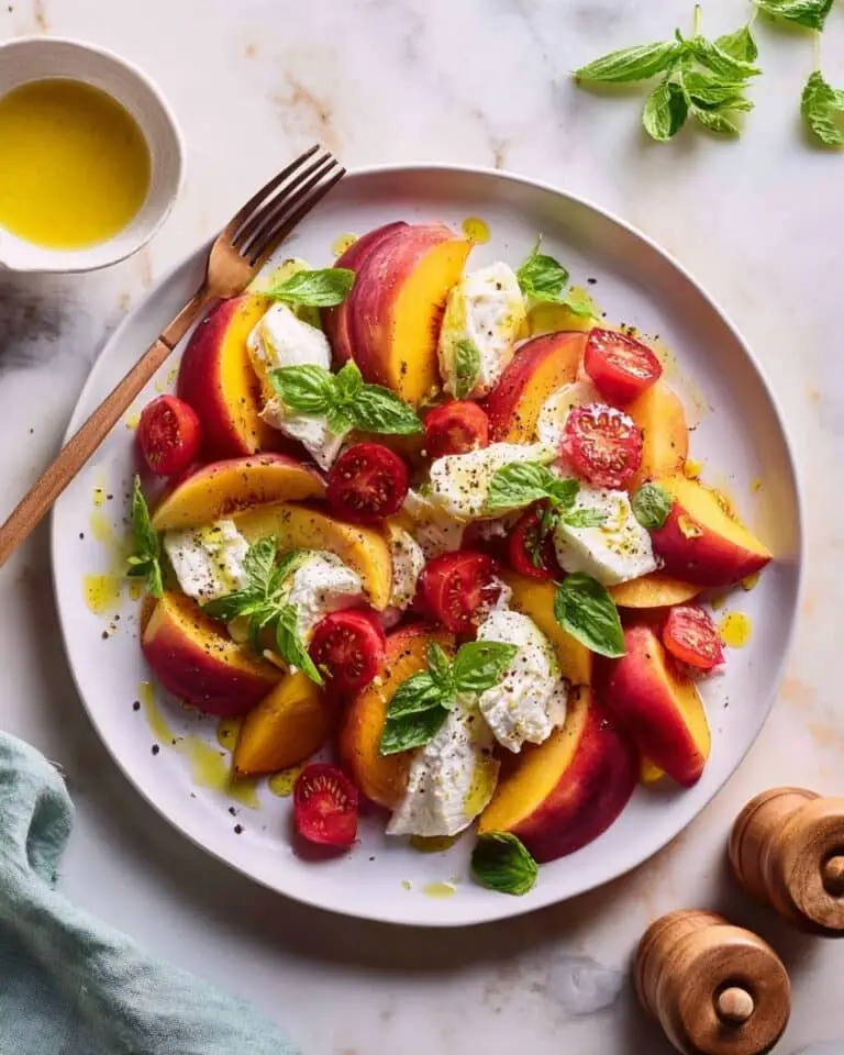 Stone Fruit & Burrata Salad with Honey-Lemon Vinaigrette Recipe