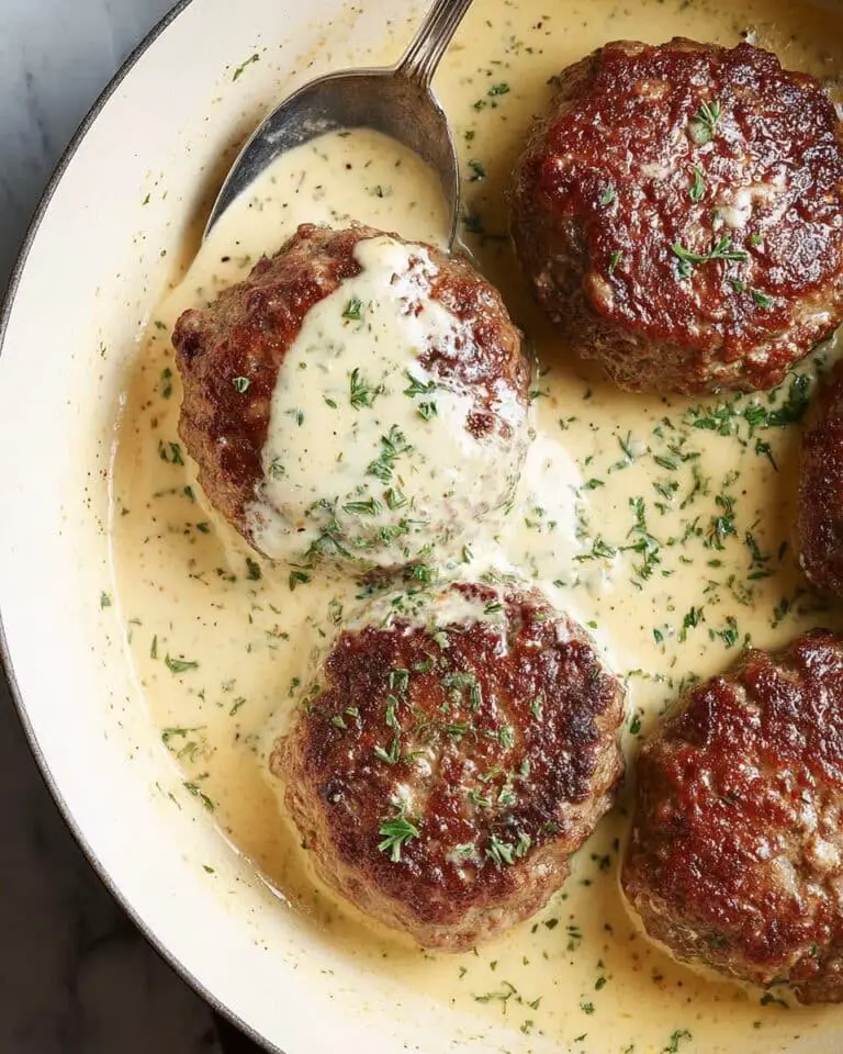 Hamburger Steaks in Creamy Dill Sauce Recipe