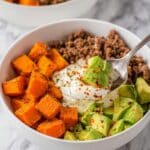 Viral Cottage Cheese Sweet Potato Beef Bowls Recipe