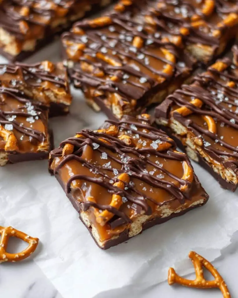 Salted Caramel Pretzel Bark Recipe