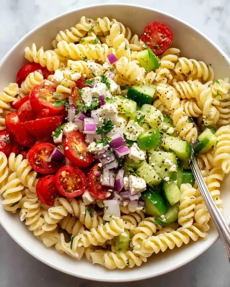 Mediterranean Pasta Salad with Feta and Fresh Vegetables Recipe