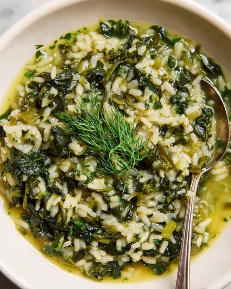Greek Spinach Rice (Spanakoryzo) Recipe