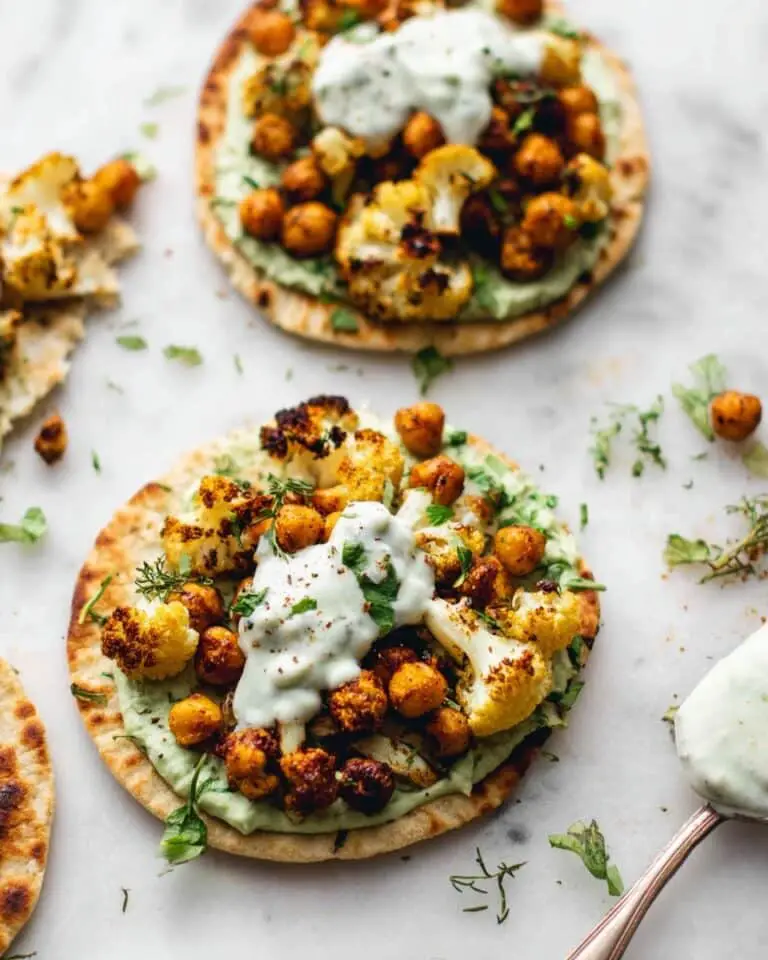 Roasted Veggie Pitas with Creamy Avocado Dip Recipe
