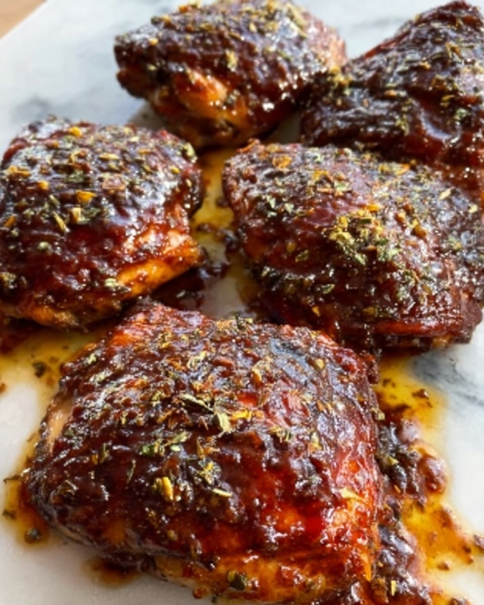 The image shows a grill close-up with ten pieces of chicken thighs arranged in two rows on black metal grill bars. Each chicken piece has a rich, shiny dark brown color from a thick glaze or marinade and visible black pepper or spices sprinkled on top. The texture of the chicken skin looks crispy and a bit charred around the edges. The background is mostly dark due to the grill and shadows. photo taken with an iphone --ar 4:5 --v 7