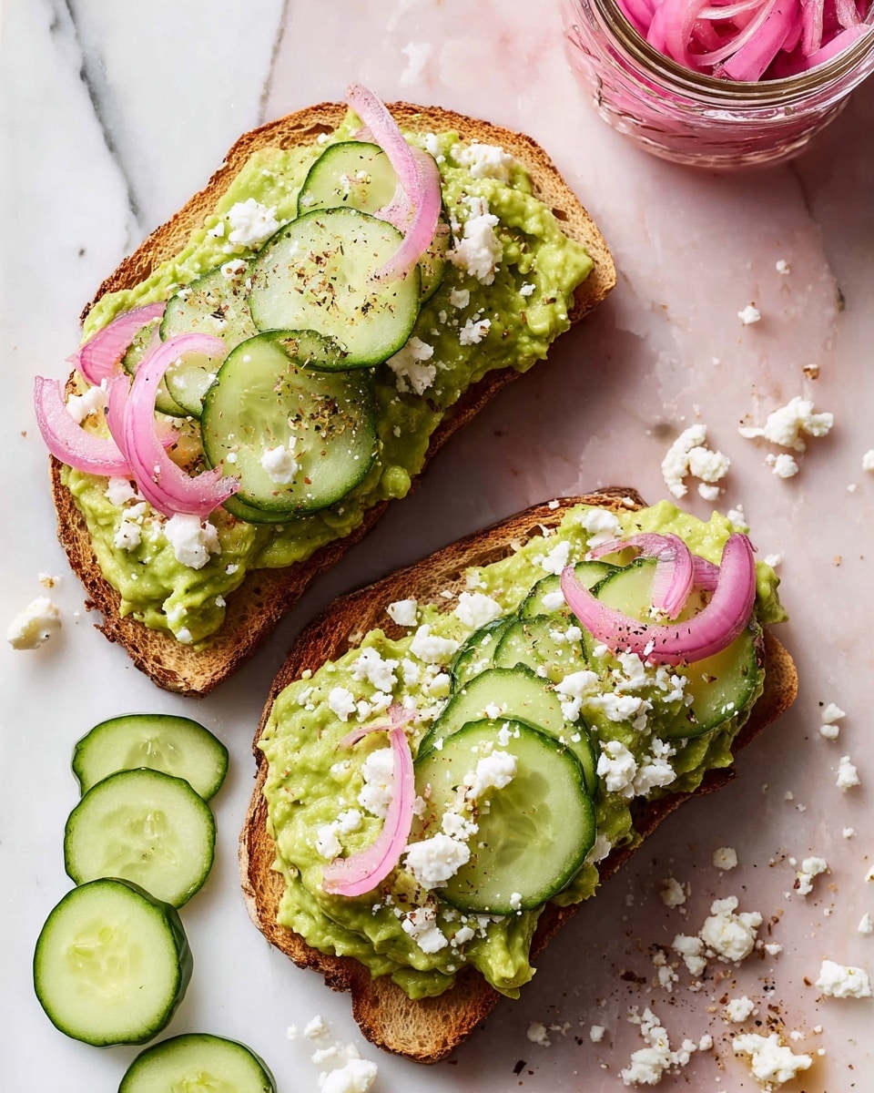 Cucumber Toast with Avocado, Feta, and Za’atar Recipe