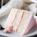 White Almond Cake with Whipped Buttercream Frosting Recipe