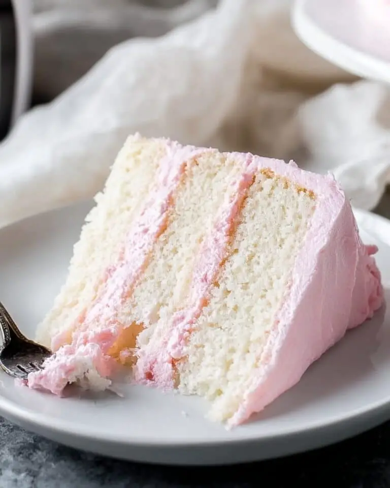 White Almond Cake with Whipped Buttercream Frosting Recipe