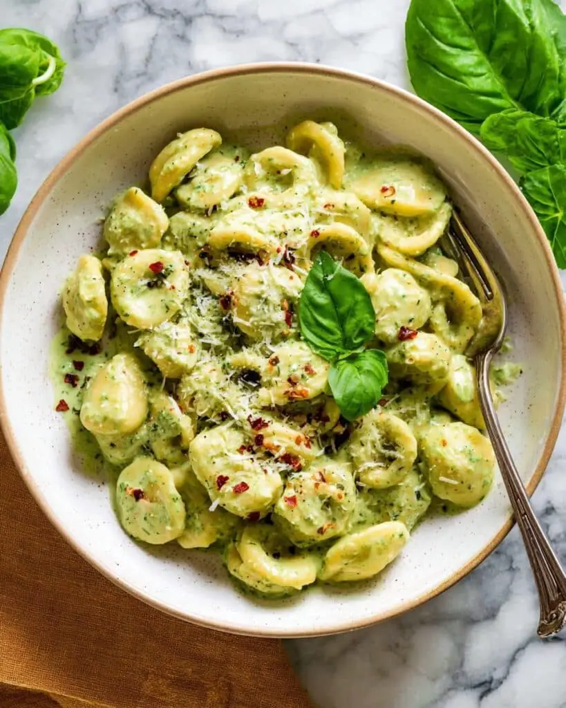 Cottage Cheese Creamy Pesto Pasta Recipe