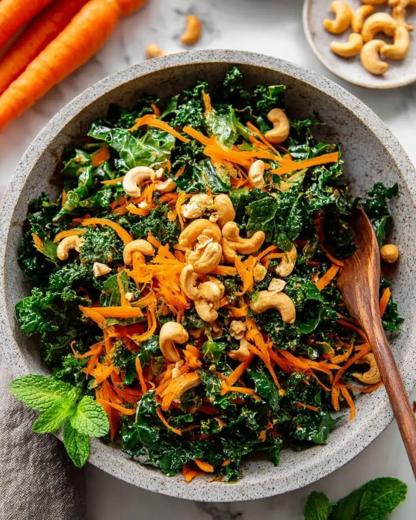 10-Minute Ginger Carrot & Kale Salad Recipe