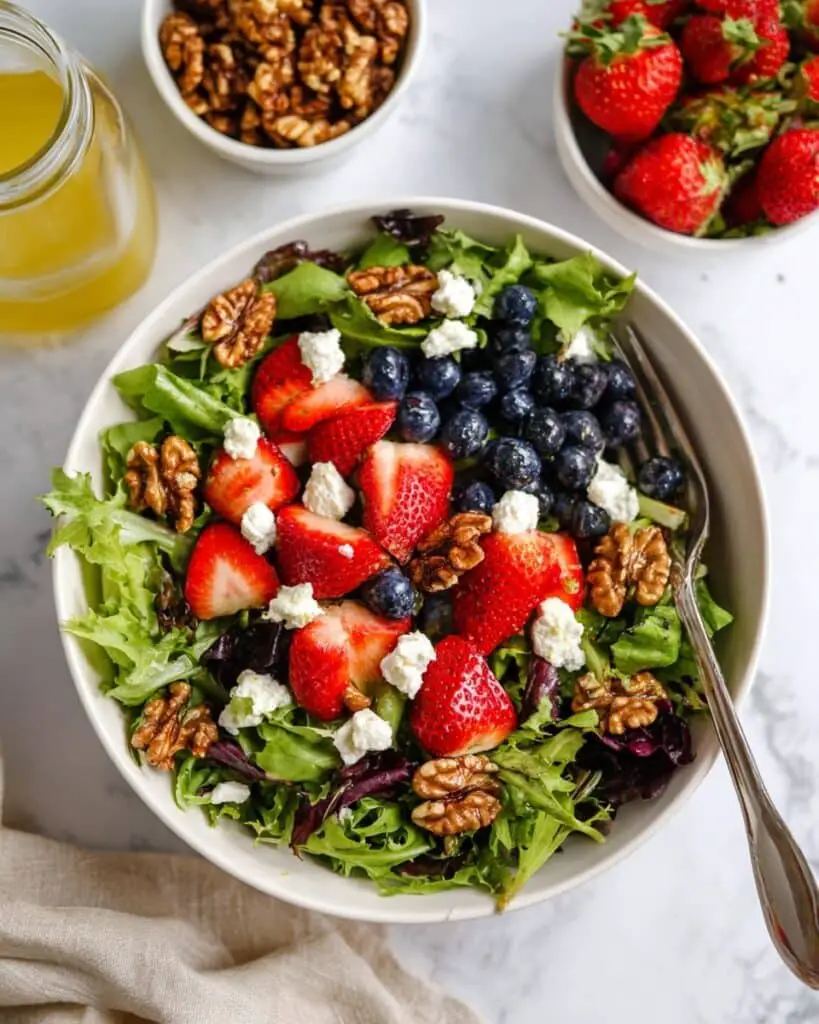 Summer Berry Salad with Feta and Candied Pecans Recipe