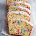 Funfetti Pound Cake with Rainbow Sprinkles and Vanilla Glaze Recipe