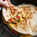 Chicken and Cheese Quesadillas with Bell Peppers and Red Onion Recipe