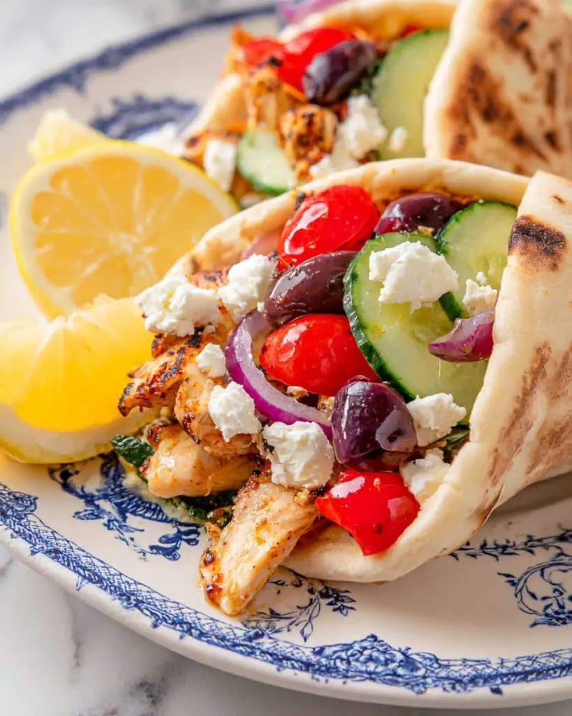 Greek Chicken Flatbreads Recipe