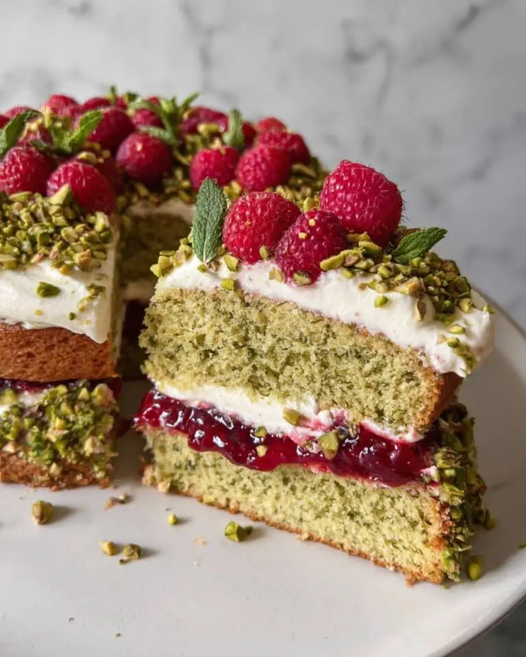 Pistachio Raspberry Cake Recipe
