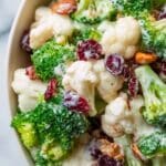 Broccoli Cauliflower Salad with Cranberries and Toasted Nuts Recipe