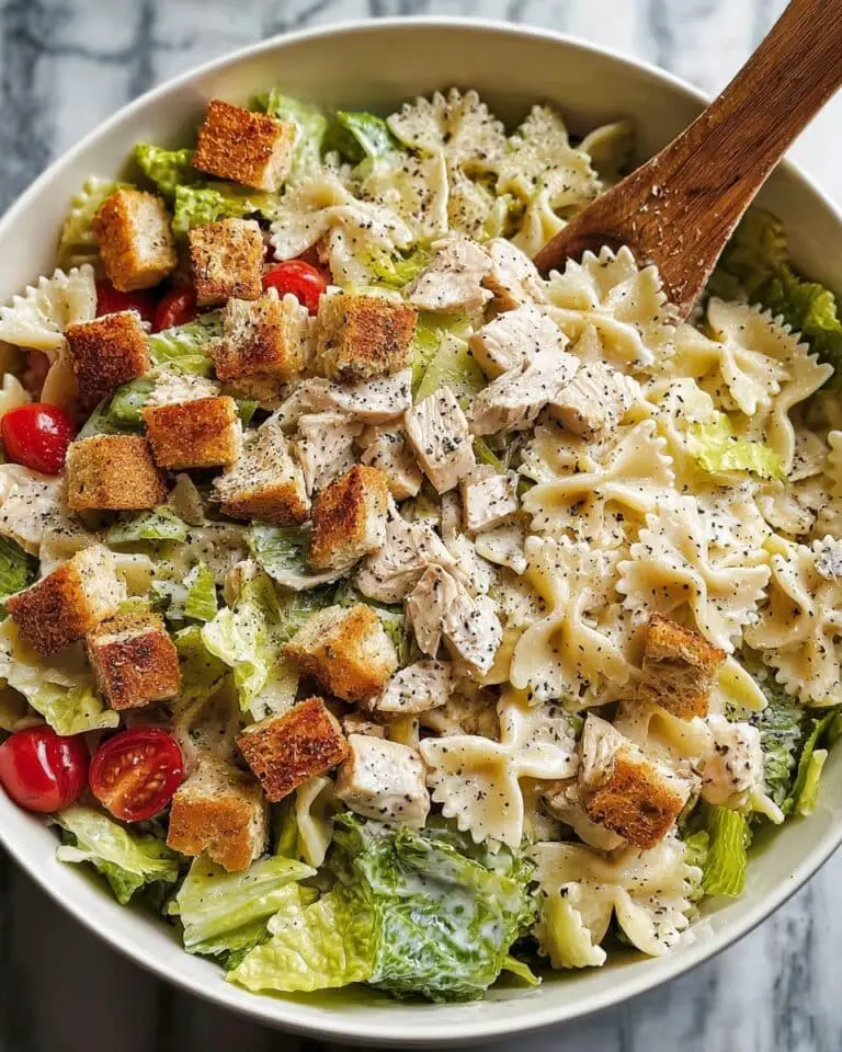 Easy Chicken Caesar Pasta Salad Recipe