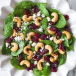 Cranberry Spinach Salad with Cashews and Goat Cheese Recipe