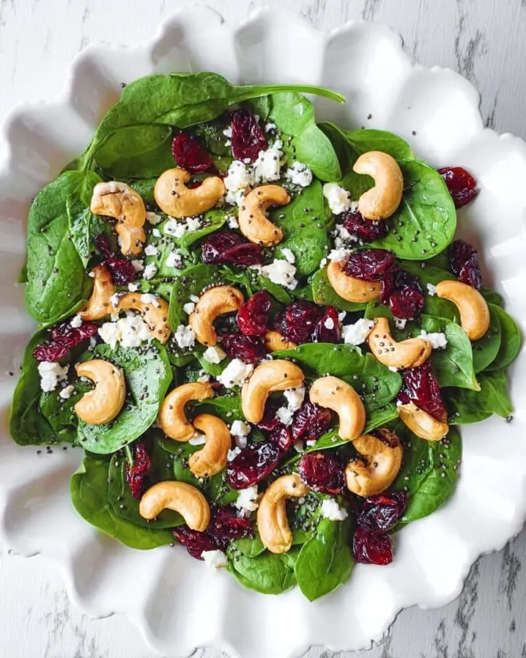 Cranberry Spinach Salad with Cashews and Goat Cheese Recipe