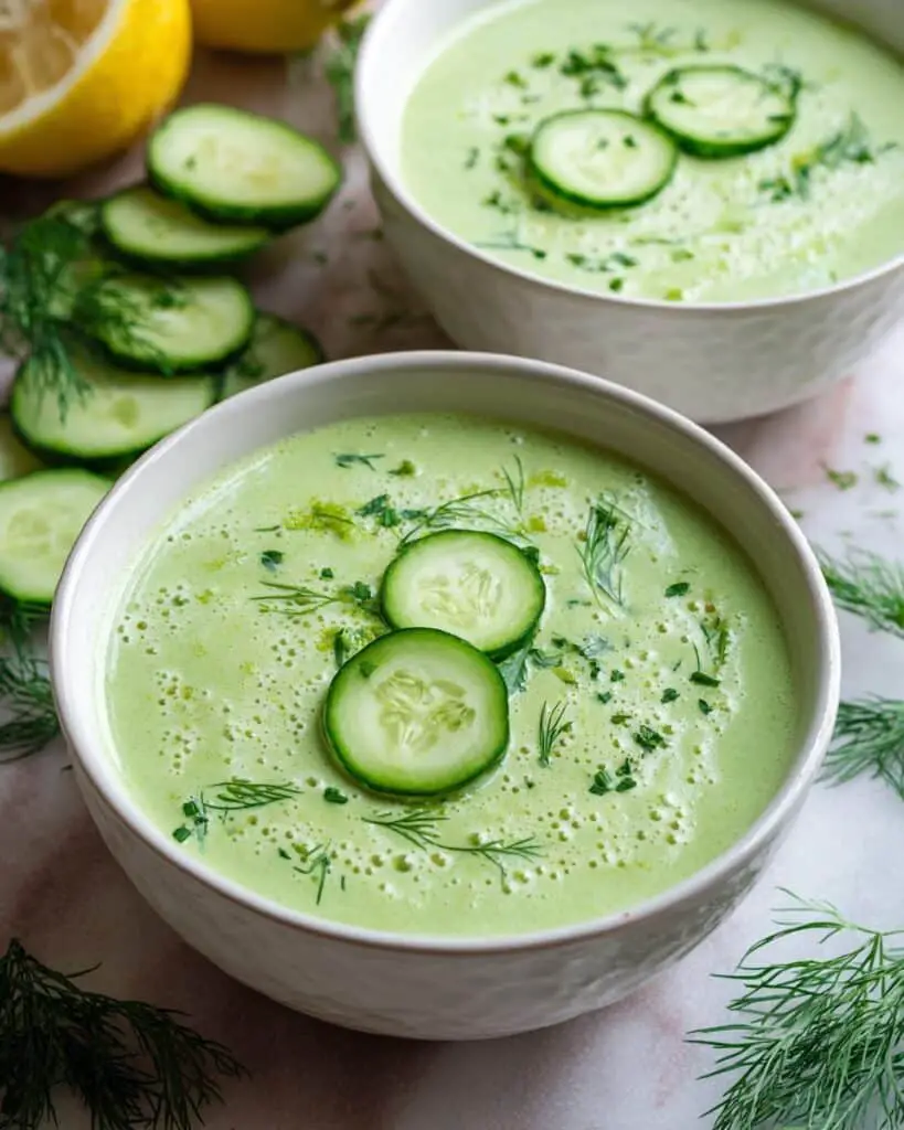 Cold Cucumber Soup with Yogurt, Lemon, and Dill Recipe