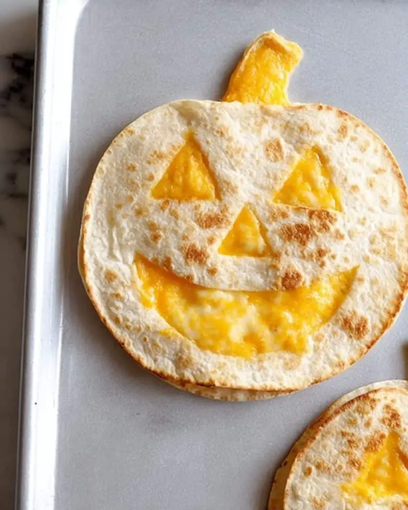 Easy Jack-o-lantern Cheese Quesadillas Recipe