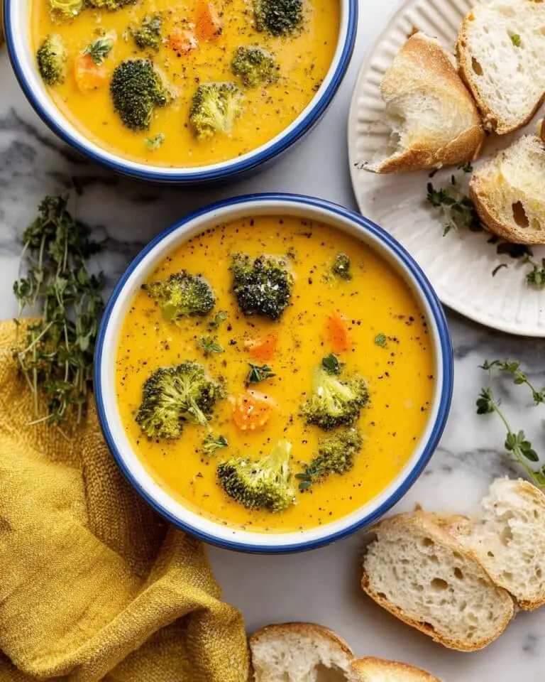 Roasted Broccoli Cheddar Soup Recipe