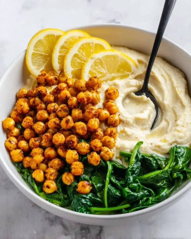Vegan Cheesy Grits Breakfast Bowl with Crispy Chickpeas Recipe