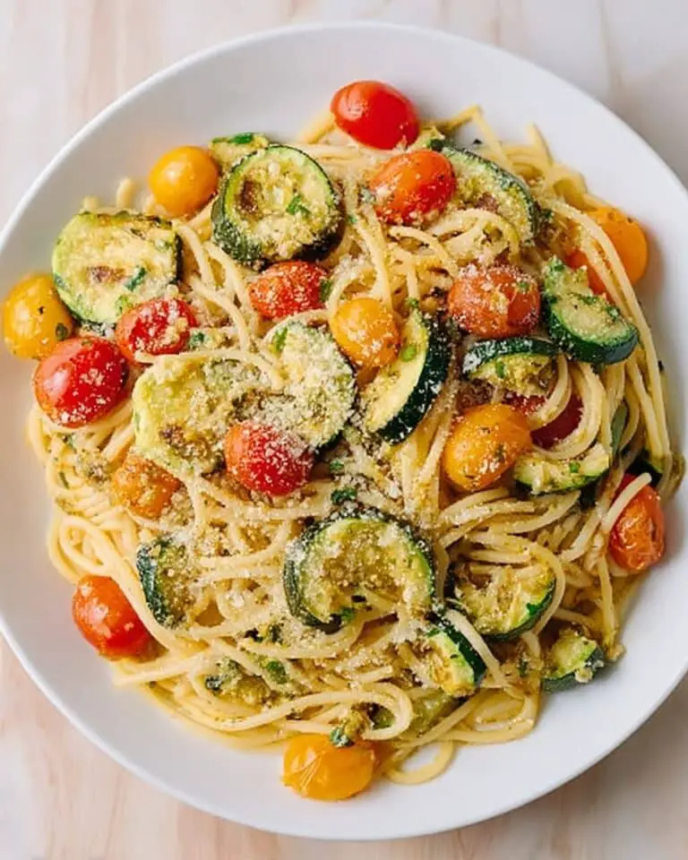 Parmesan Zucchini Tomato Chicken Spaghetti Recipe
