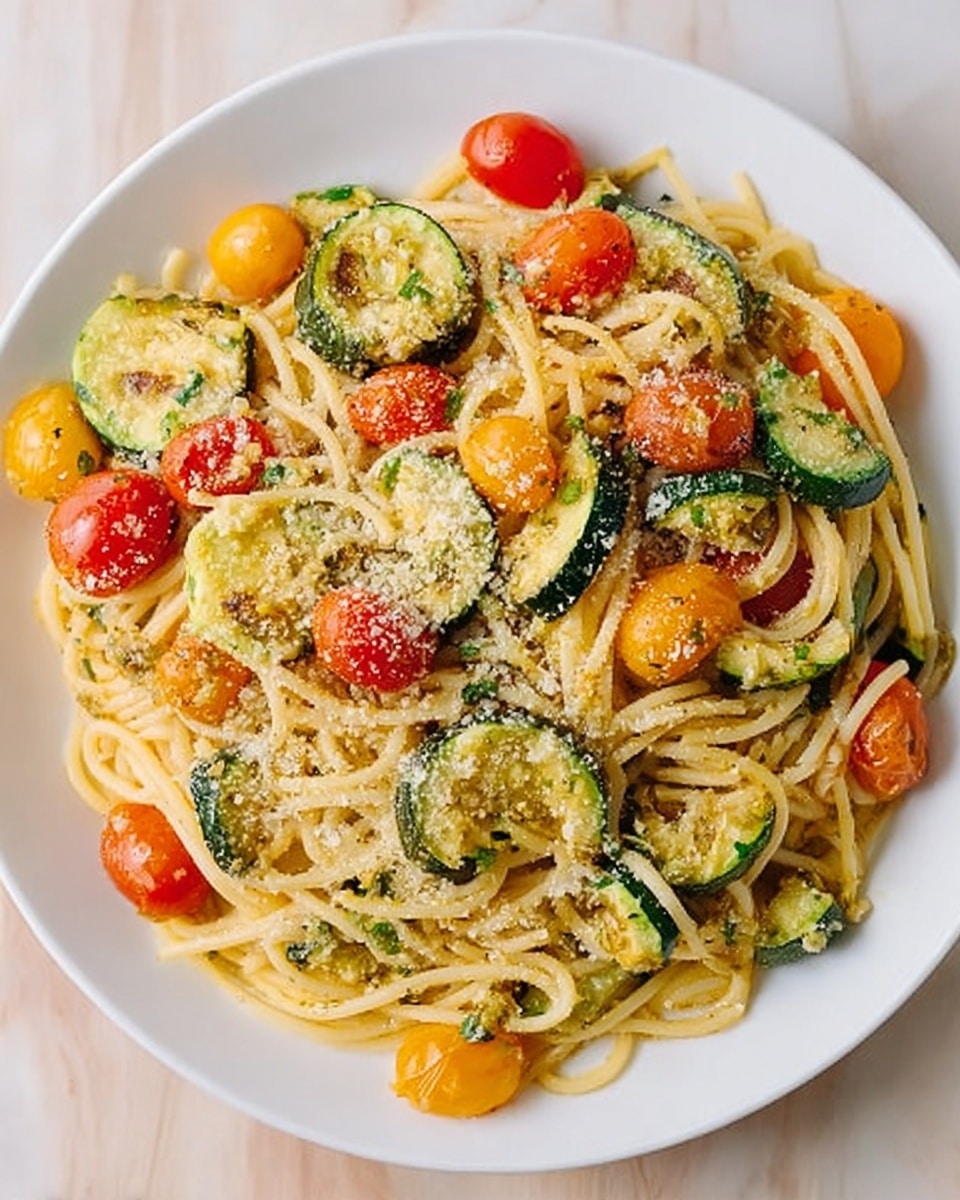 Parmesan Zucchini Tomato Chicken Spaghetti Recipe