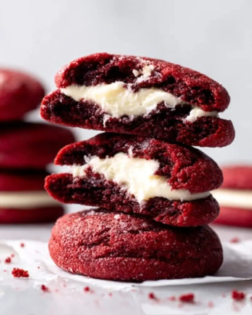 Cream Cheese Stuffed Red Velvet Cookies Recipe