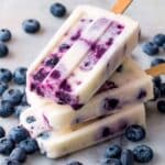 3 Ingredient Blueberry Yogurt Swirl Popsicles Recipe