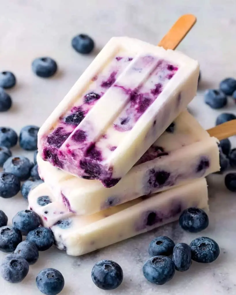 3 Ingredient Blueberry Yogurt Swirl Popsicles Recipe