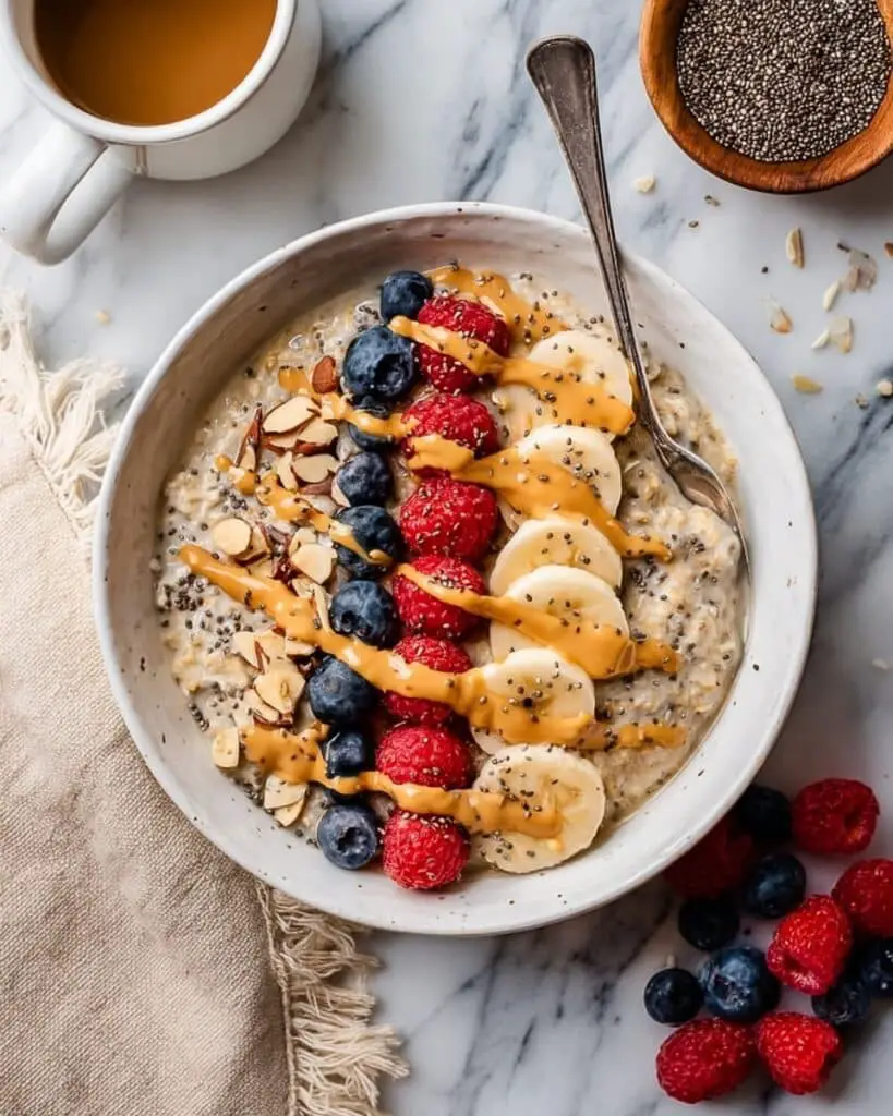 Peanut Butter Breakfast Oatmeal Bowl Recipe