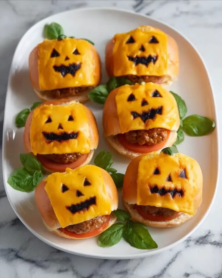 Frightfully Delicious Jack-o’-Lantern Cheeseburgers Recipe
