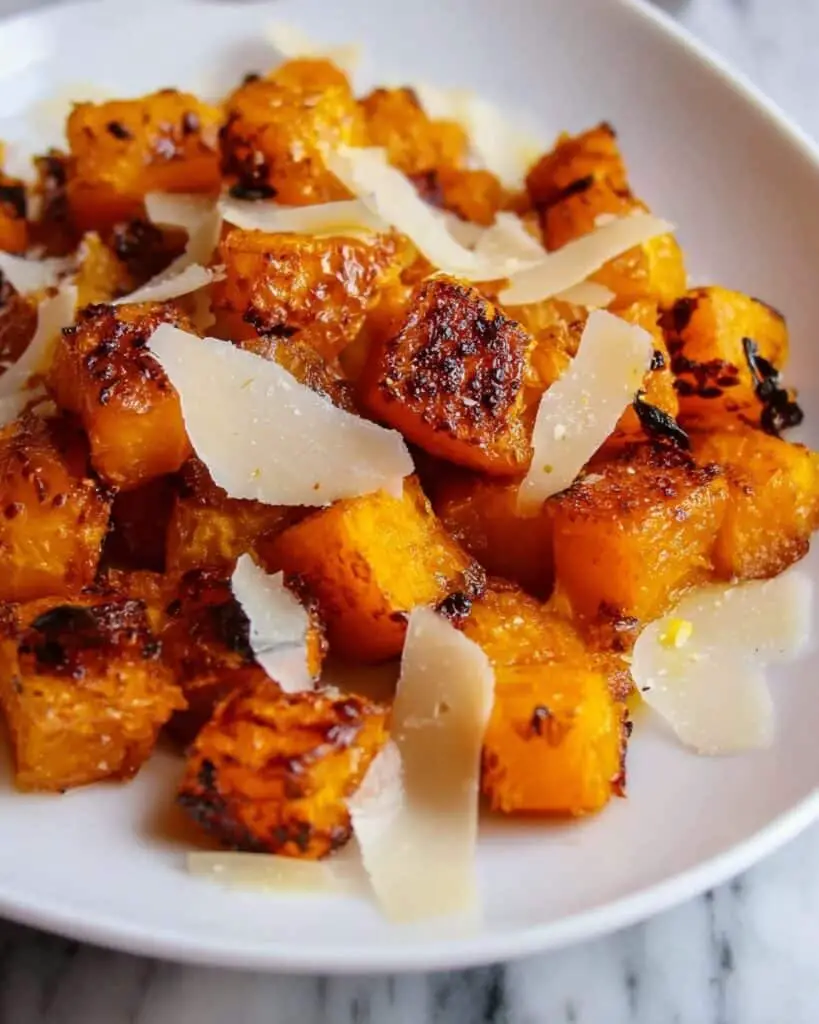 Pan-Seared Butternut Squash with Balsamic & Parmigiano Shards Recipe