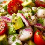 Quick and Fresh Ceviche with Kingfish, Avocado, and Cherry Tomatoes Recipe