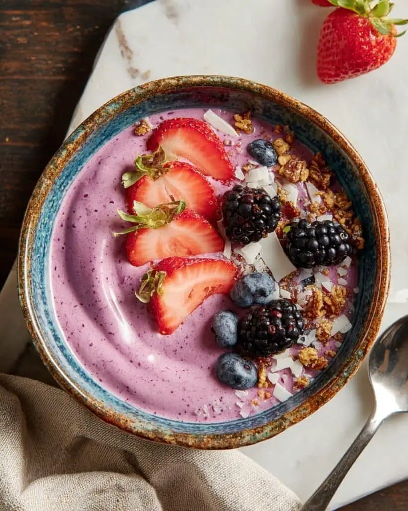 No-Churn Frozen Yogurt with Mixed Berries and Honey Recipe
