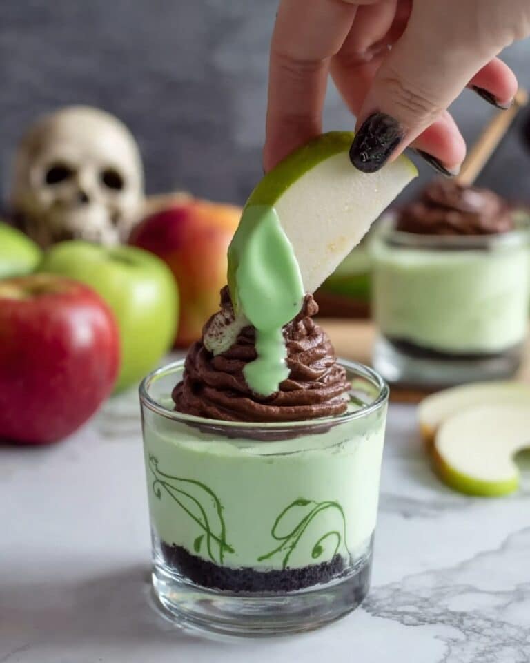 Melted Witch Chocolate Chip Cream Cheese Fruit Dip Recipe