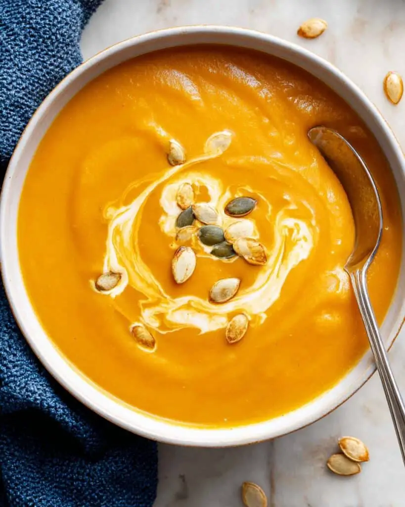 Cinnamon Pumpkin Soup with Toasted Pumpkin Seeds Recipe