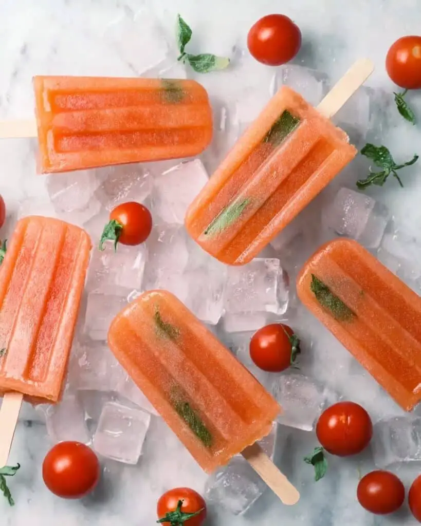 Tomato Water Pops: Refreshing Heirloom Tomato Basil Ice Treats Recipe