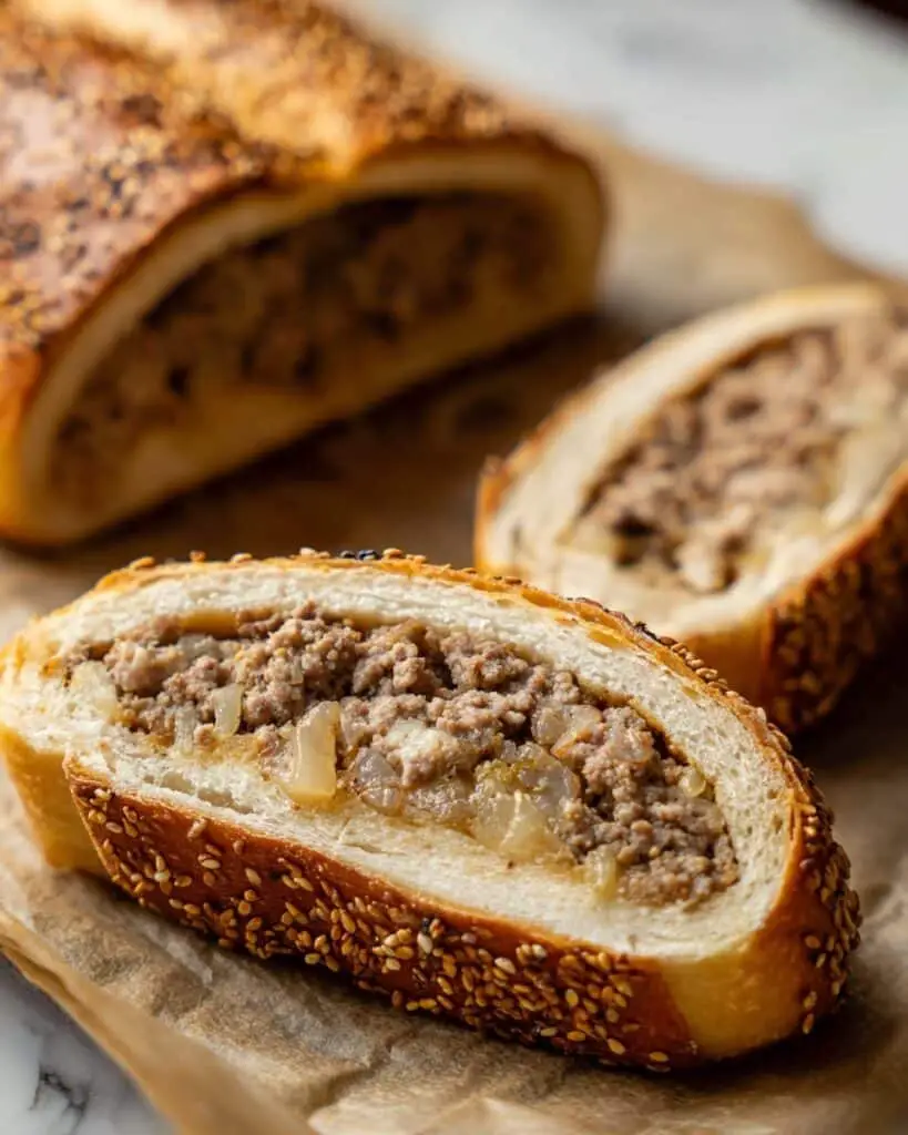 Sausage and Onion Bread Roll with Mozzarella and Pecorino Recipe