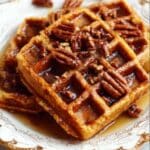 Pumpkin Waffles with Maple Pecan Topping Recipe