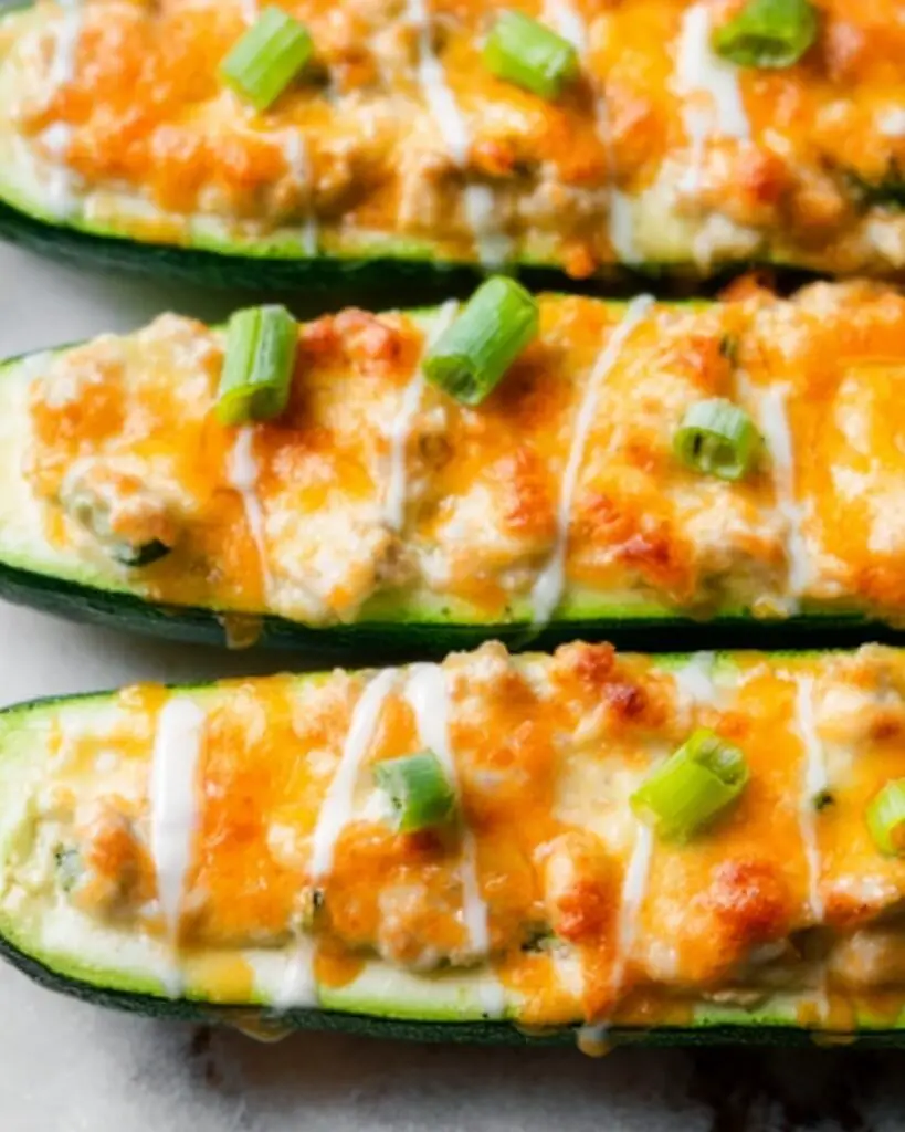 Buffalo Chicken Zucchini Boats Recipe