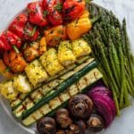 Grilled Vegetables with Herby Olive Oil and Parmesan Recipe