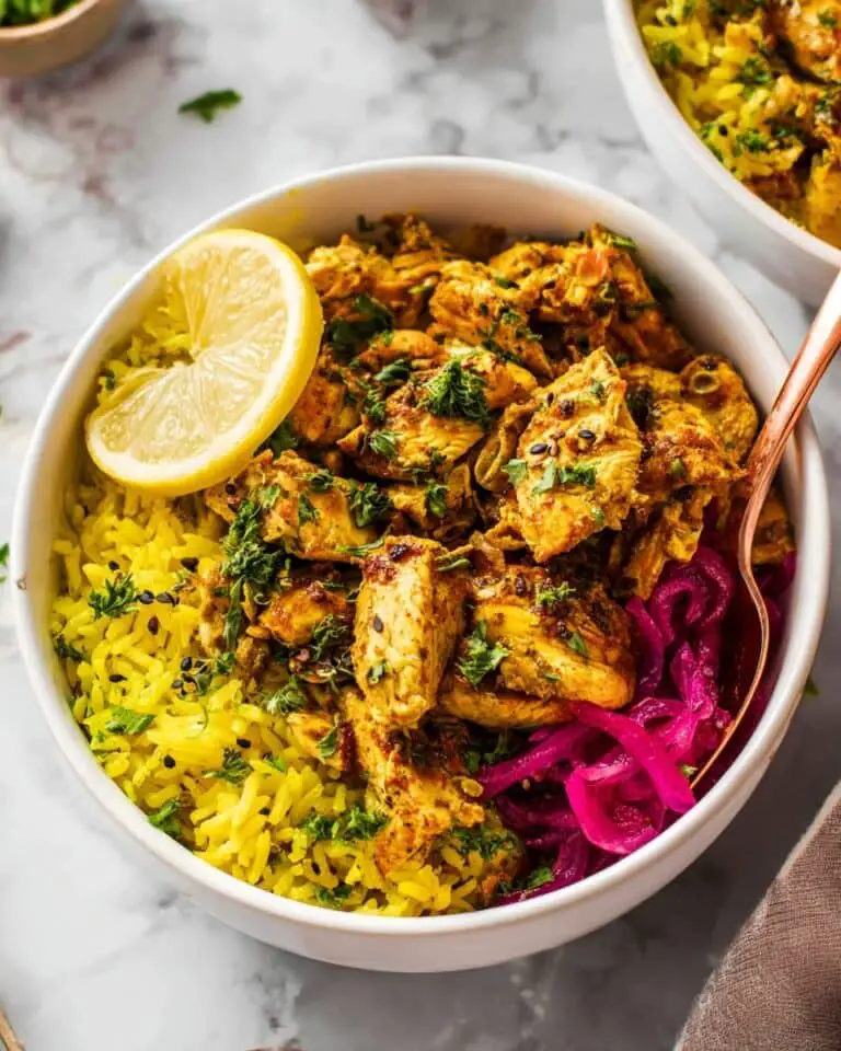 Slow Cooker Chicken Shawarma with Lemon Tahini Sauce Recipe