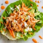 Buffalo Chicken Lettuce Wraps (Slow Cooker & Instant Pot) Recipe