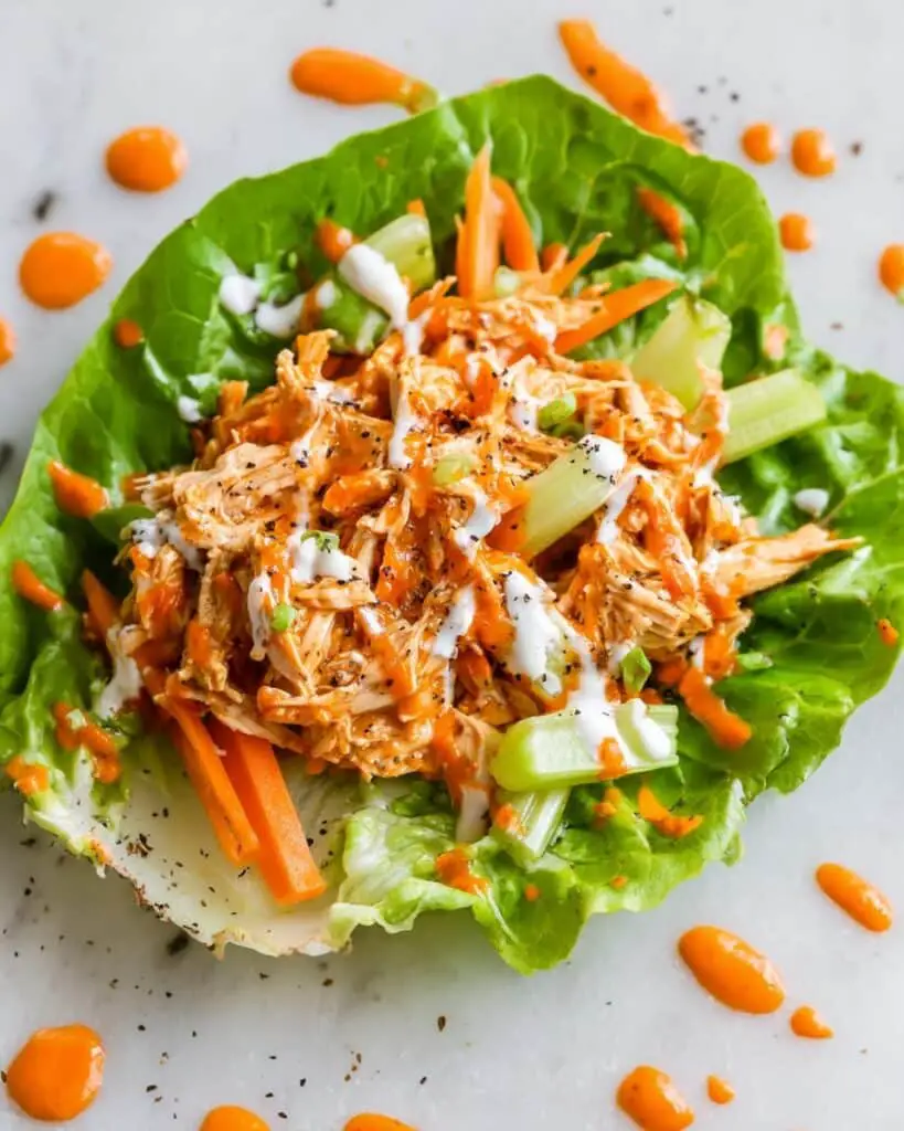 Buffalo Chicken Lettuce Wraps (Slow Cooker & Instant Pot) Recipe