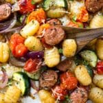 Sheet Pan Gnocchi with Cherry Tomatoes, Sausages, and Parmesan Recipe