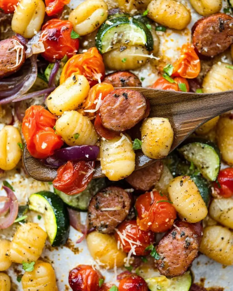 Sheet Pan Gnocchi with Cherry Tomatoes, Sausages, and Parmesan Recipe