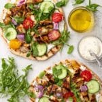 Greek Chicken Souvlaki with Yogurt Sauce and Fresh Pita Recipe